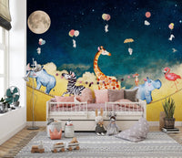 Nursery wallpaper with fun safari animals
 D248