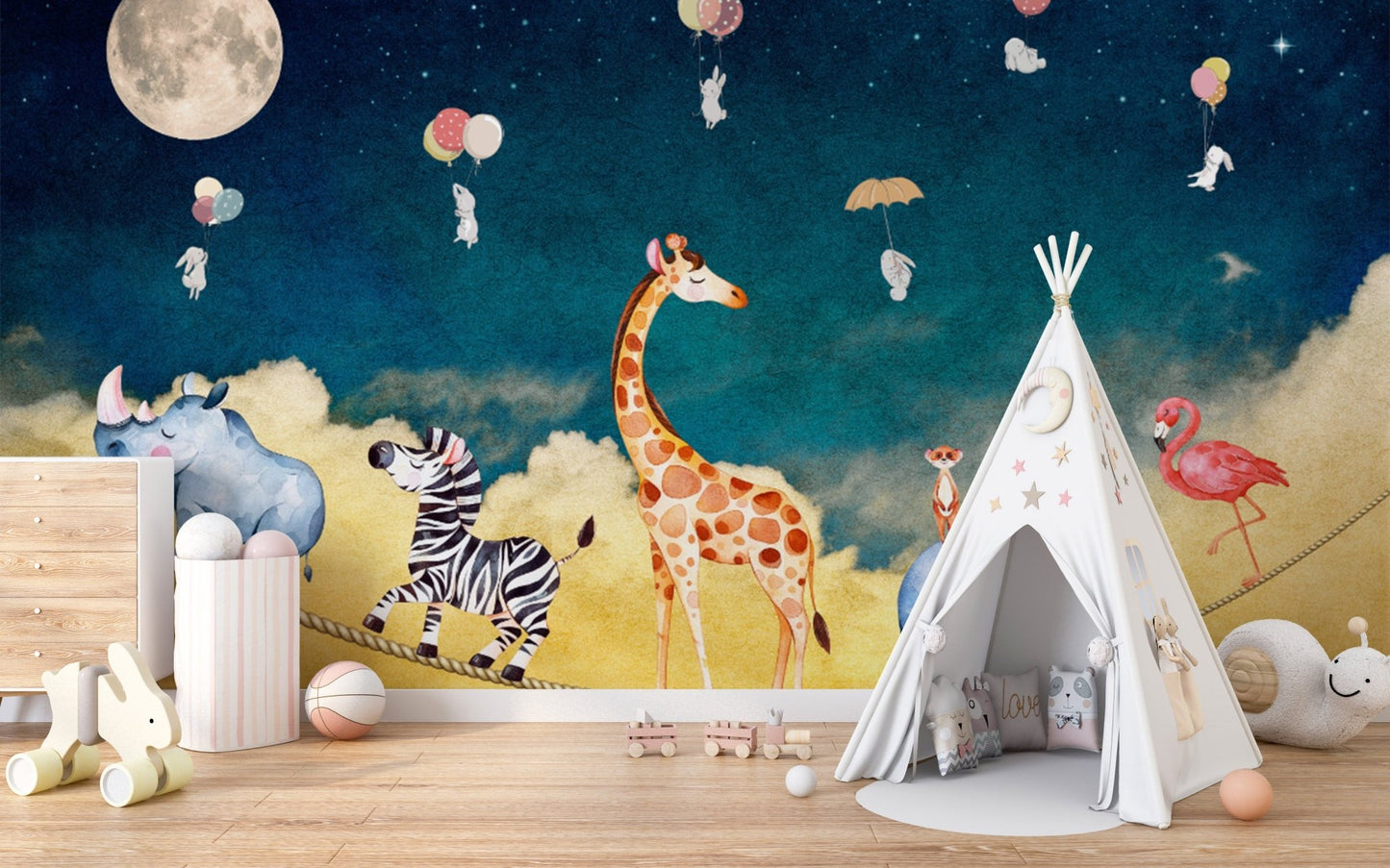 Safari animal wallpaper with dreamy sky
 D248