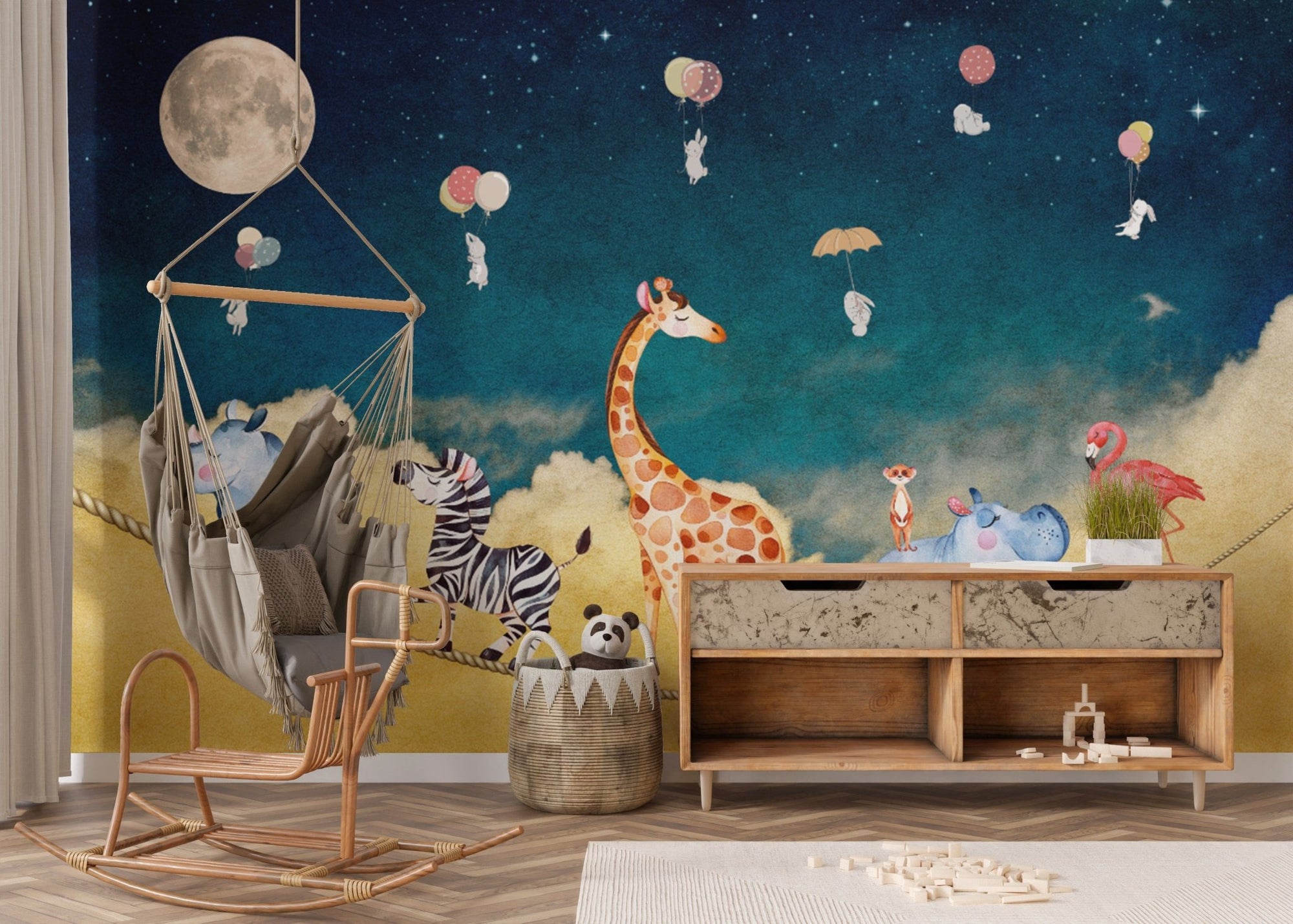 Whimsical safari wallpaper for nurseries
 D248