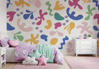 Bright playful detailing in Whimsical Shapes wall mural composition, GD9320