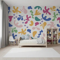 Colorful abstract pattern in Happy Paws wall mural on a light base, GD9320