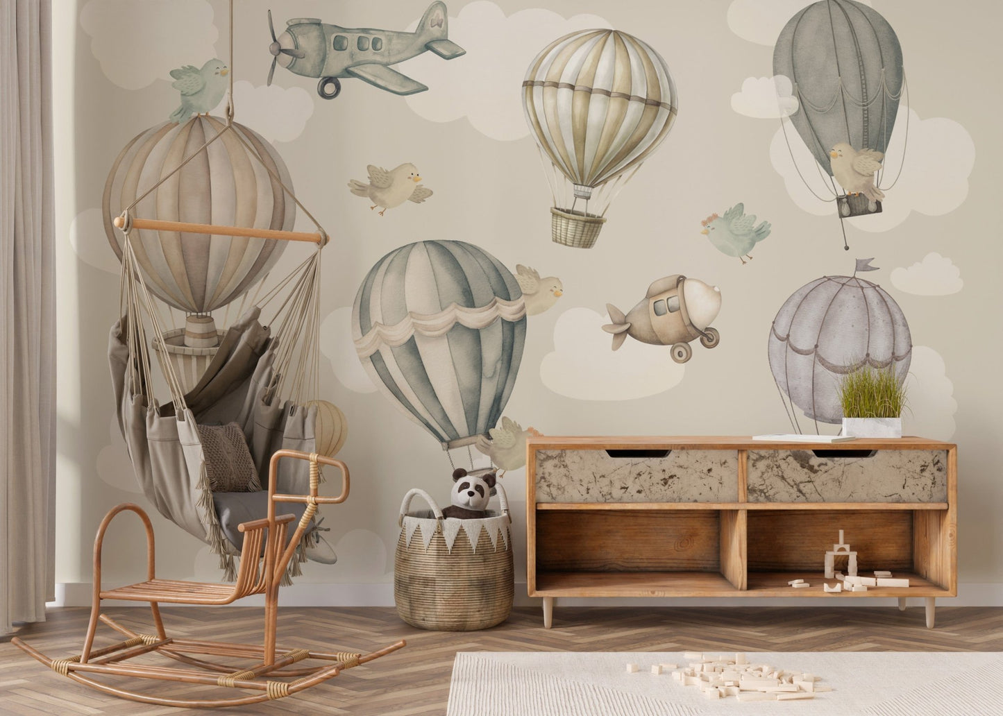 Soft Pastel Sky Adventure Wall Mural
