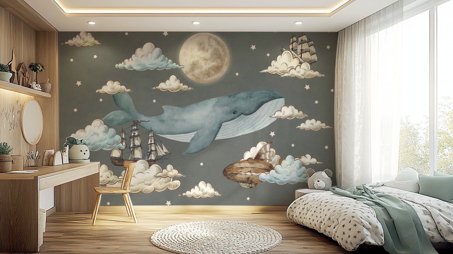 The background is a soft, light blue, like a daytime sky.

