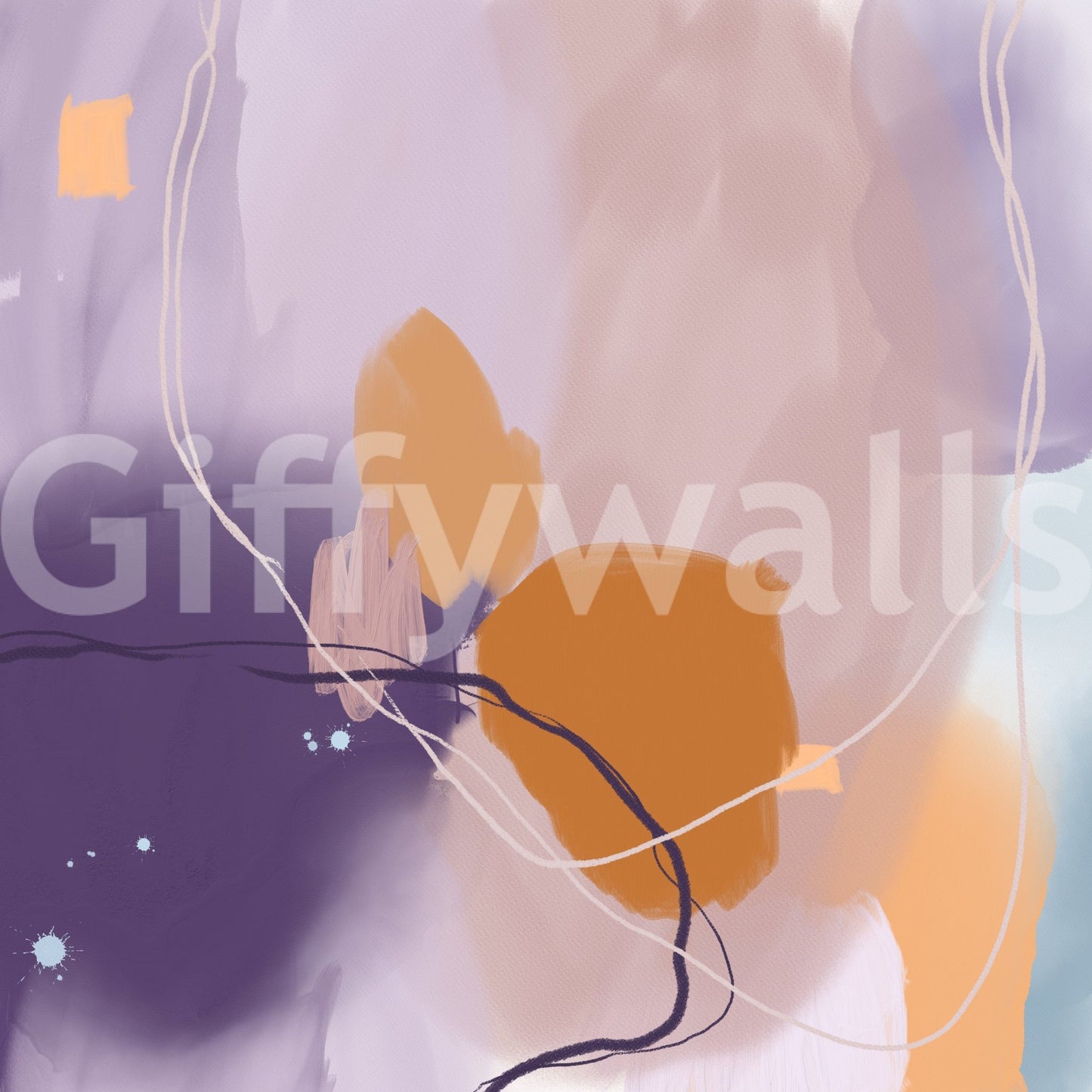 Graceful botanical mural in warm, calming tones

