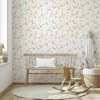 Sea creature wallpaper in soft whimsical tones

