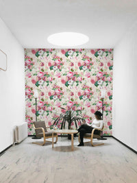 Vintage watercolor roses wallpaper for home decor.

