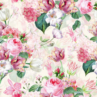 Whimsical Watercolor Roses Garden Wallpaper⁠