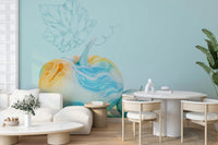 Whimsical Watercolour Pumpkins Wall Mural GD343