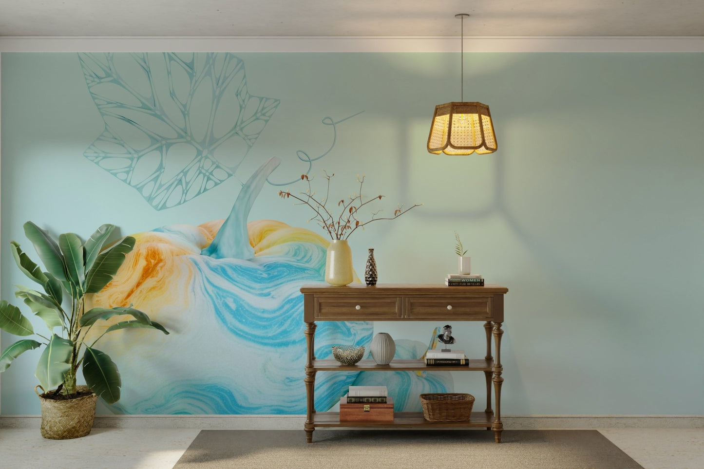 Whimsical Watercolour Pumpkins Wall Mural GD343
