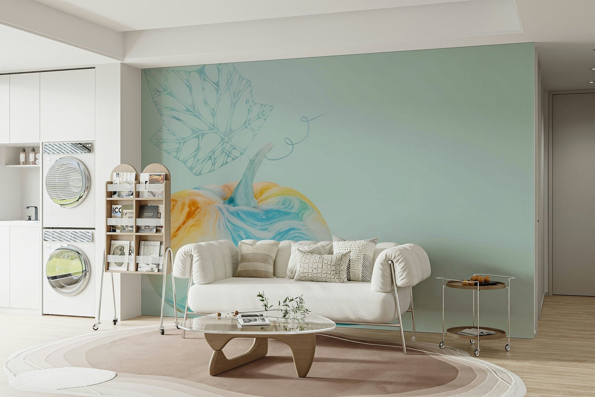 Whimsical Watercolour Pumpkins Wall Mural GD343