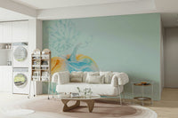 Whimsical Watercolour Pumpkins Wall Mural GD343