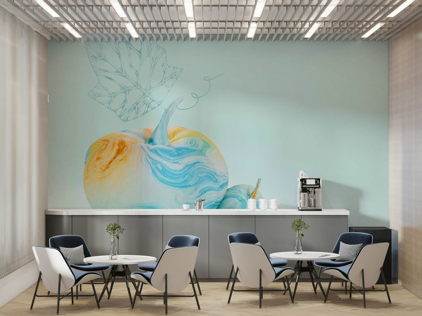 Whimsical Watercolour Pumpkins Wall Mural GD343