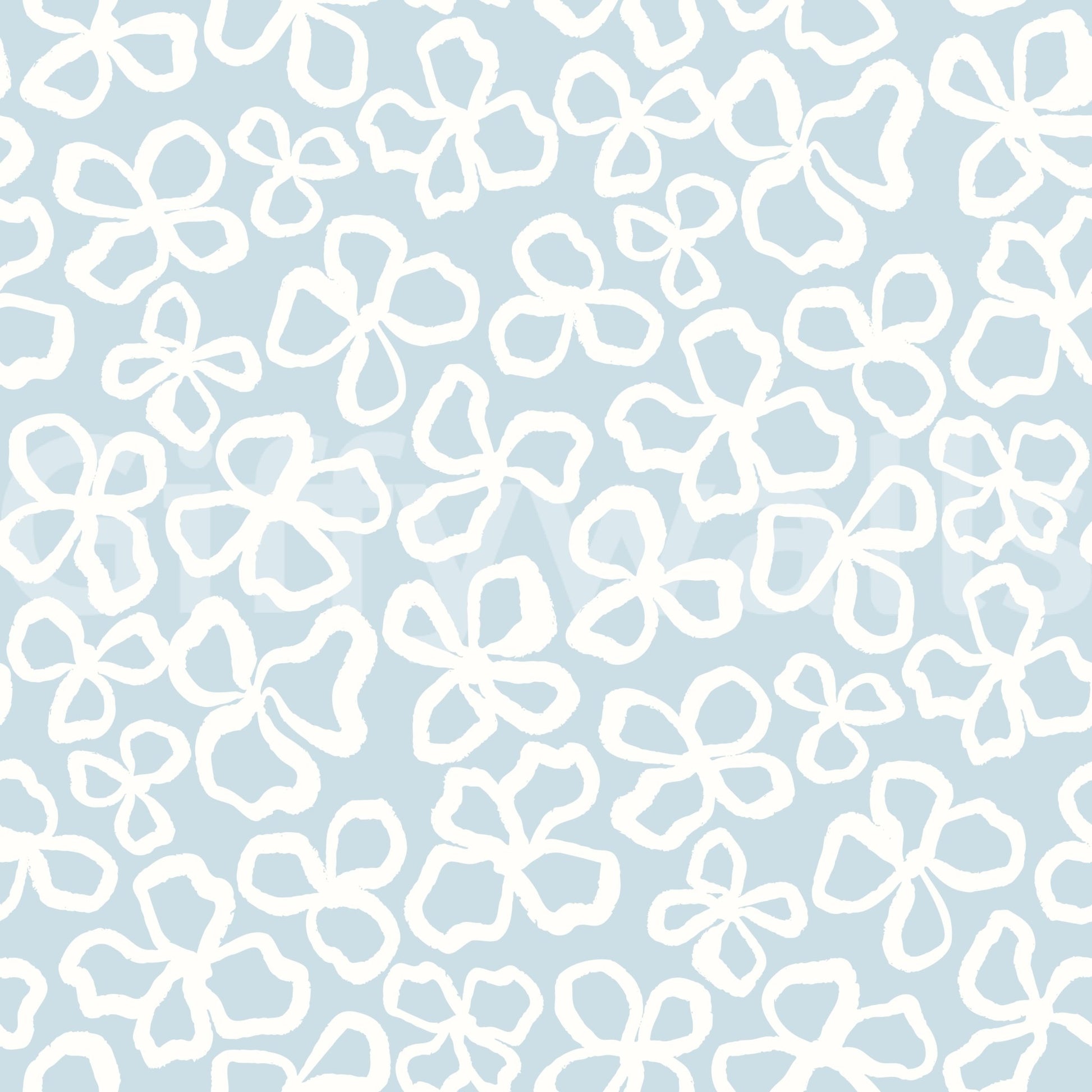 Charming white floral wallpaper design

