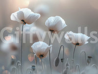 Whimsical White Poppies Wallpaper 
GD3052