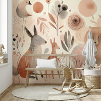 Kids' bedroom whimsical wild things wall decor

