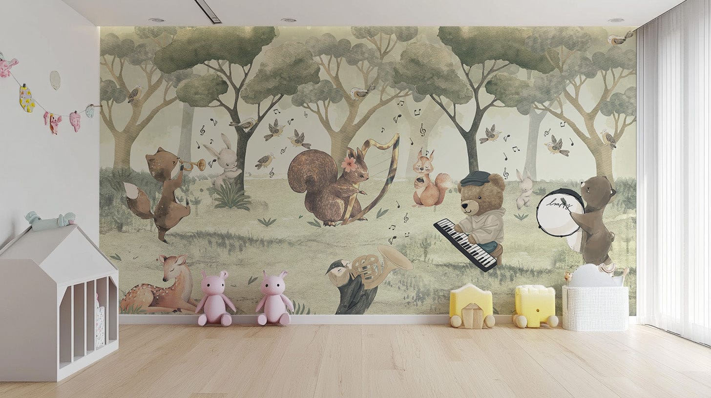 Whimsical mural for kids' nursery room C313