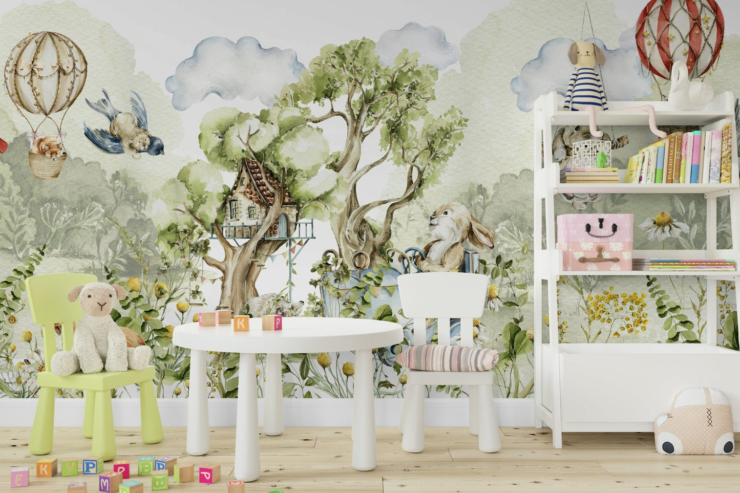 Enchanting forest animals wall design for children's space., GD1241