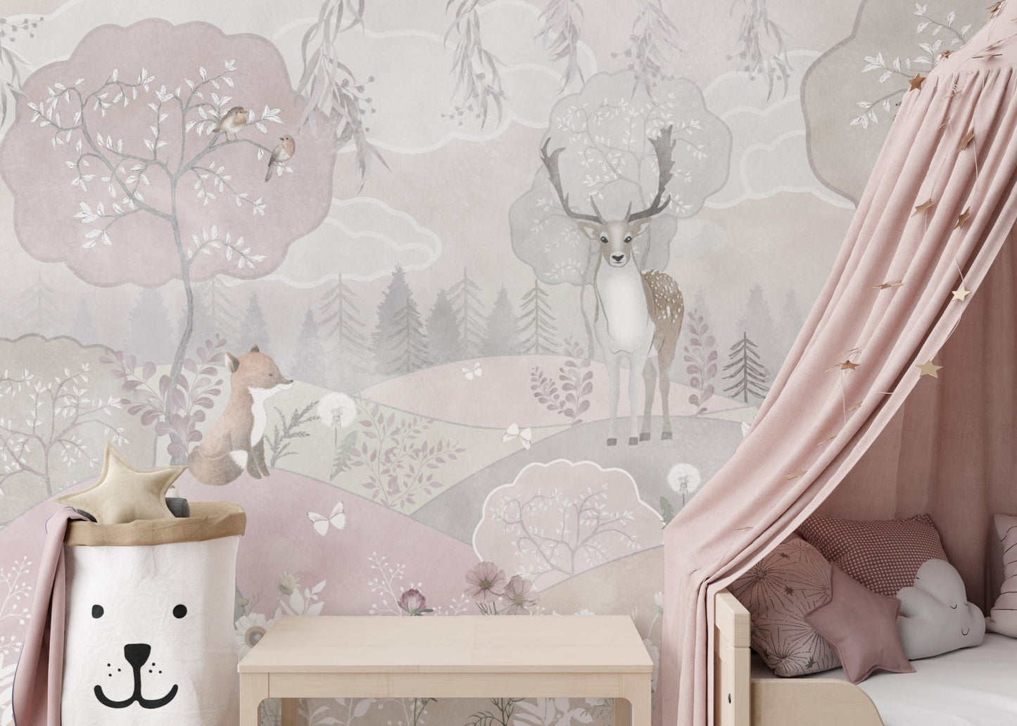 Elegant watercolor leaf wallpaper print
