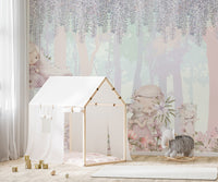 Fairy tale forest girls mural
