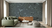 Light watercolor style of the Whimsical Woodland Gray Wall Mural.
