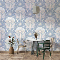 Unique gothic pastel mural wallpaper for interiors

