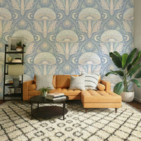 Whimsical wallpaper with light floral accents


