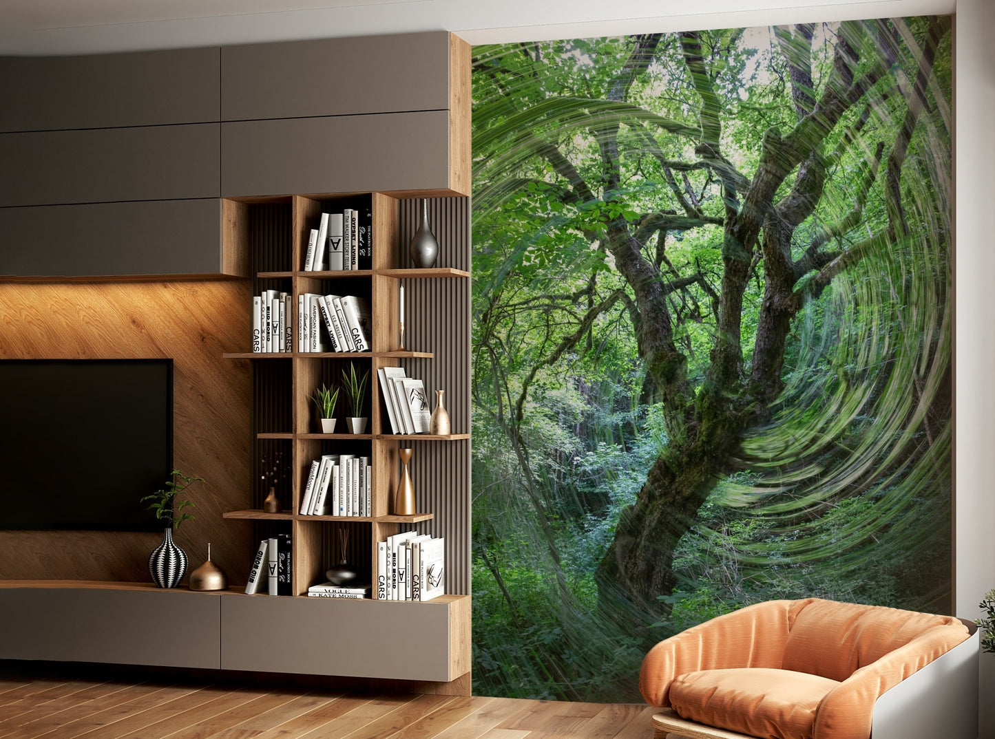 Dynamic and artistic woodland scene.


