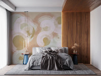 Minimal abstract wall mural with Whisper Brush Ovals soft palette