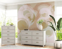 Whisper Brush Ovals wall mural showing beige and blush oval layers