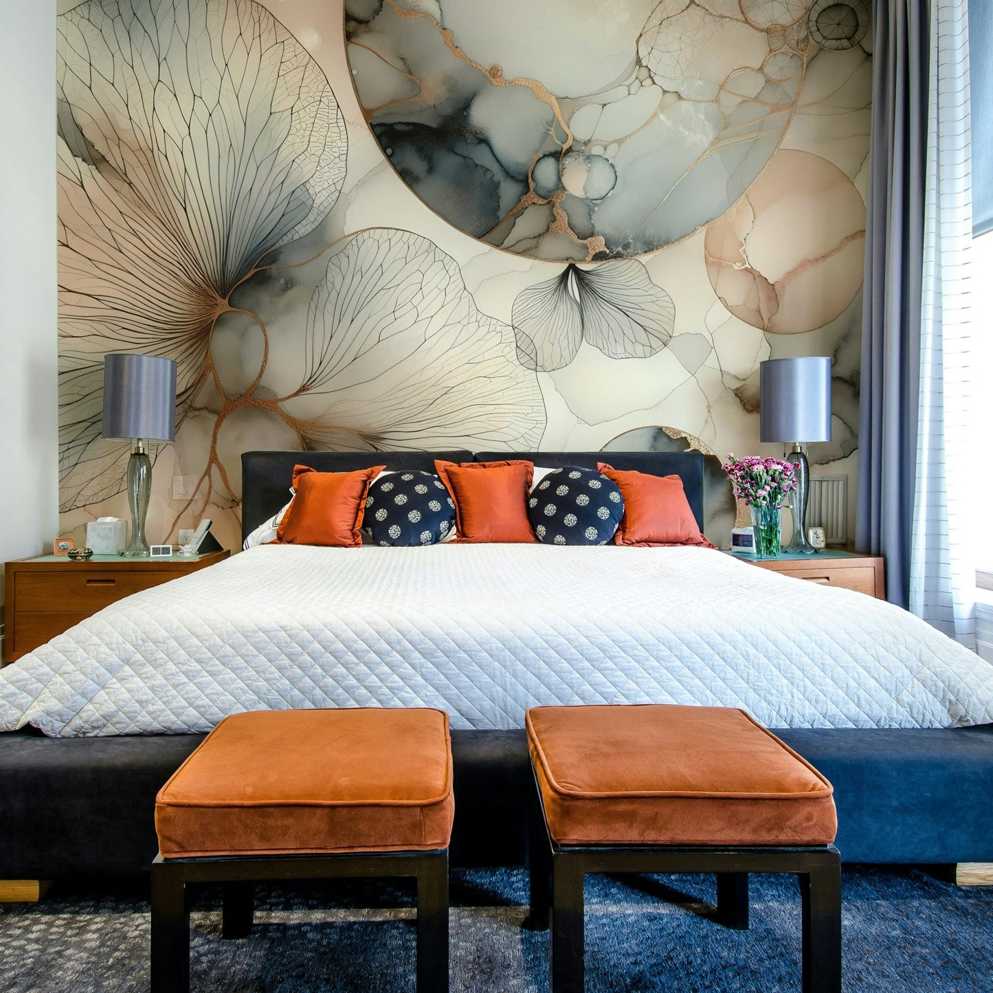 Misty forest mural evoking quiet natural beauty.

