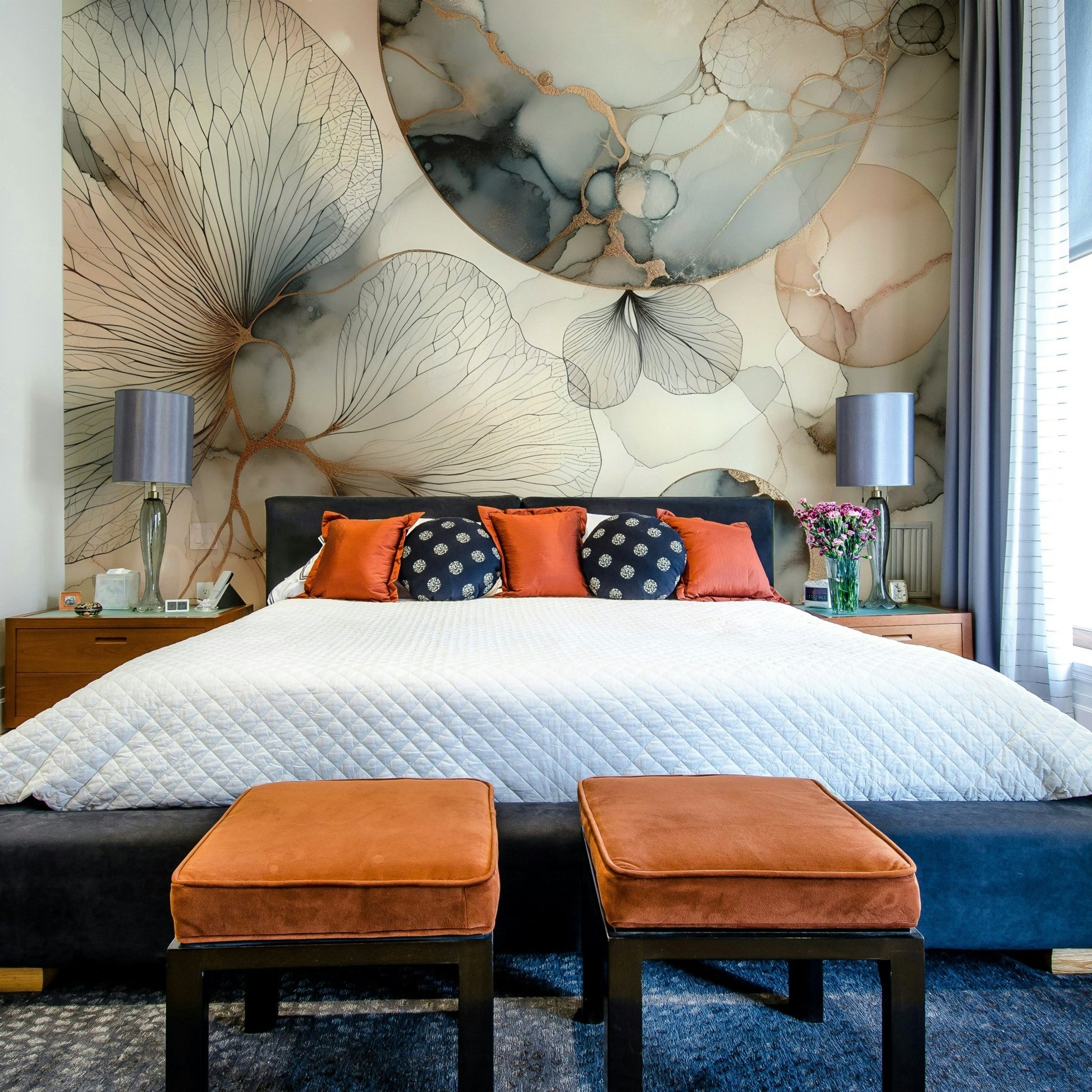 Misty forest mural evoking quiet natural beauty.

