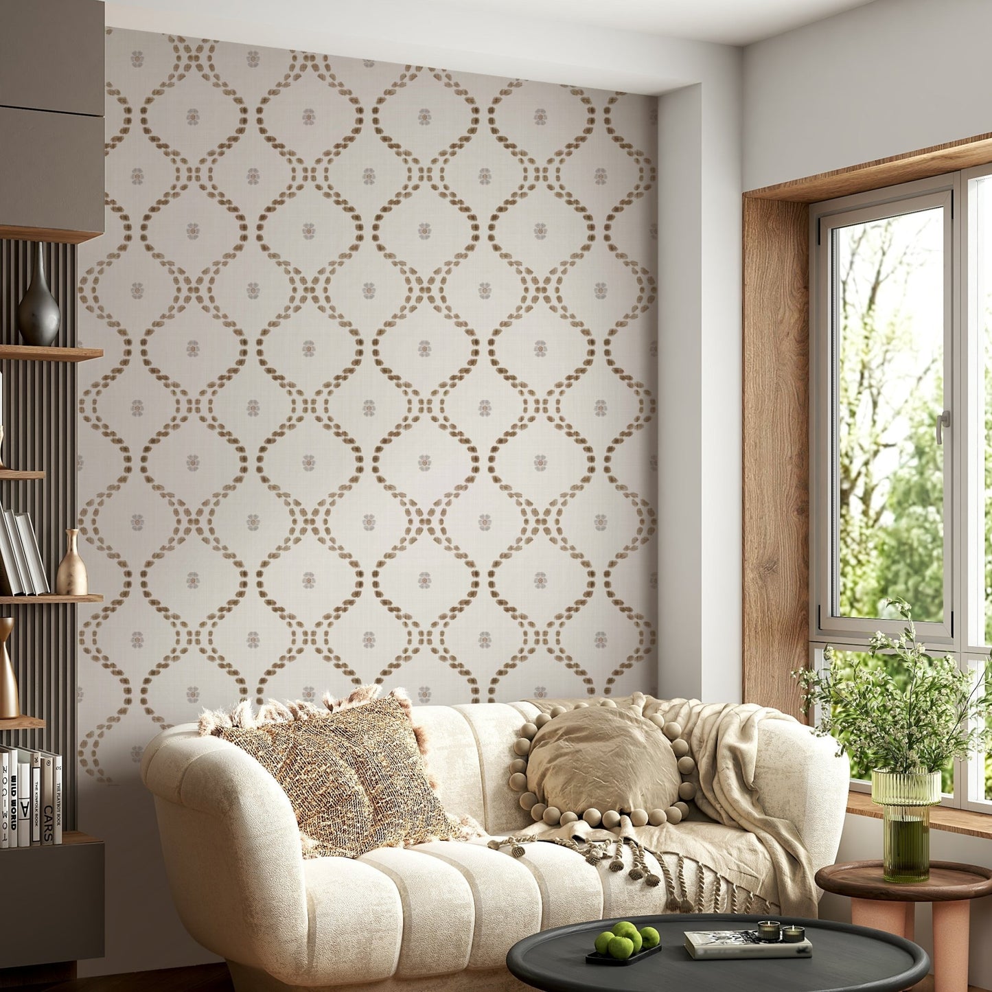 Contemporary wallpaper with flowing trail design, GD932