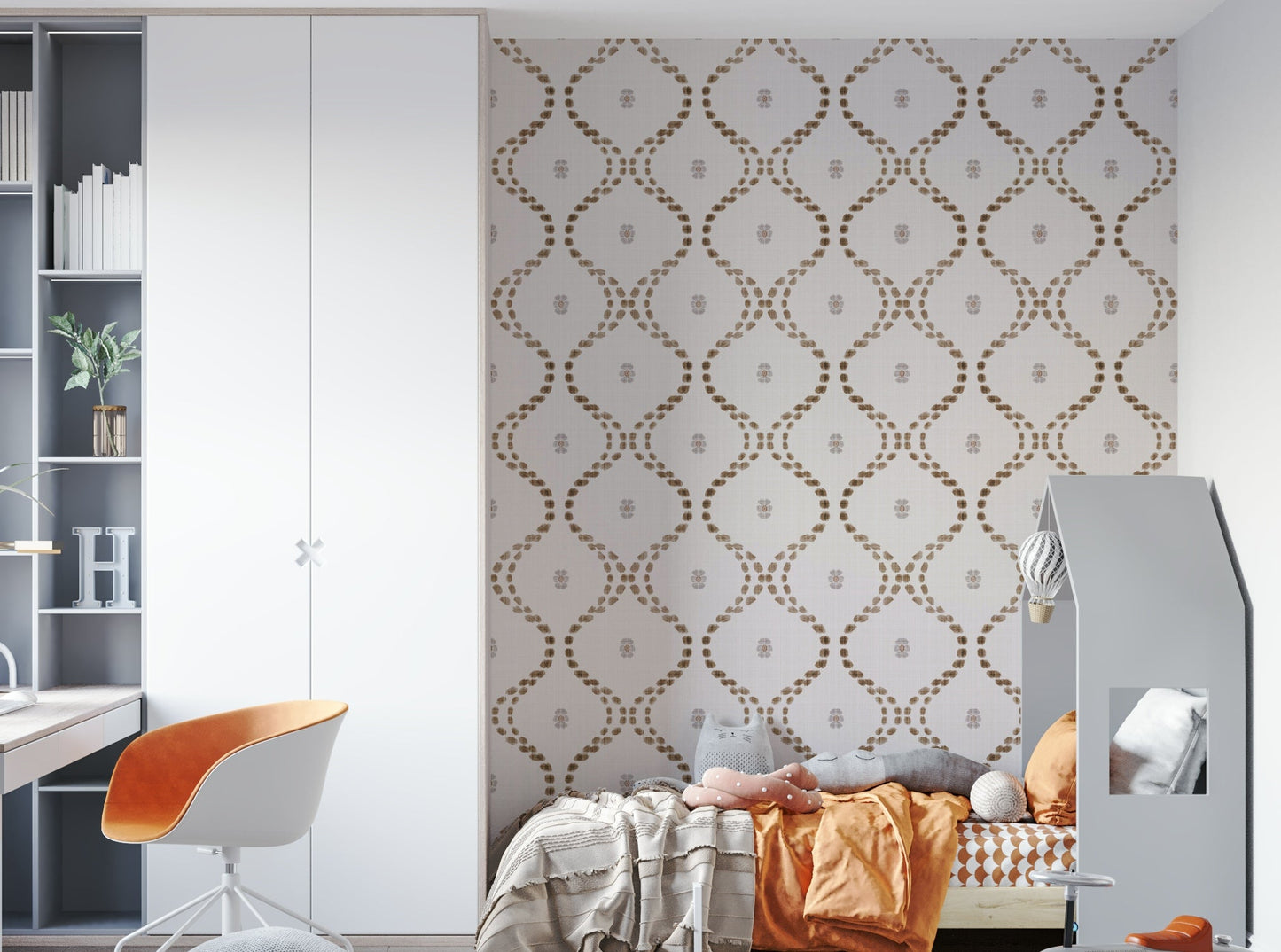 Minimalist wallpaper with abstract trail motifs, GD932