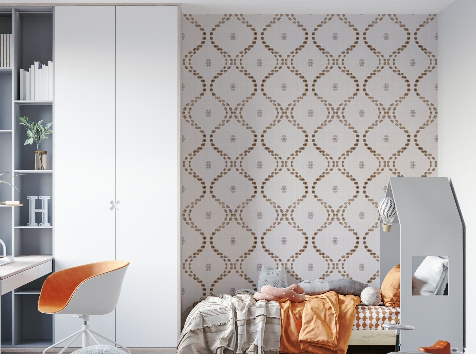 Minimalist wallpaper with abstract trail motifs, GD932