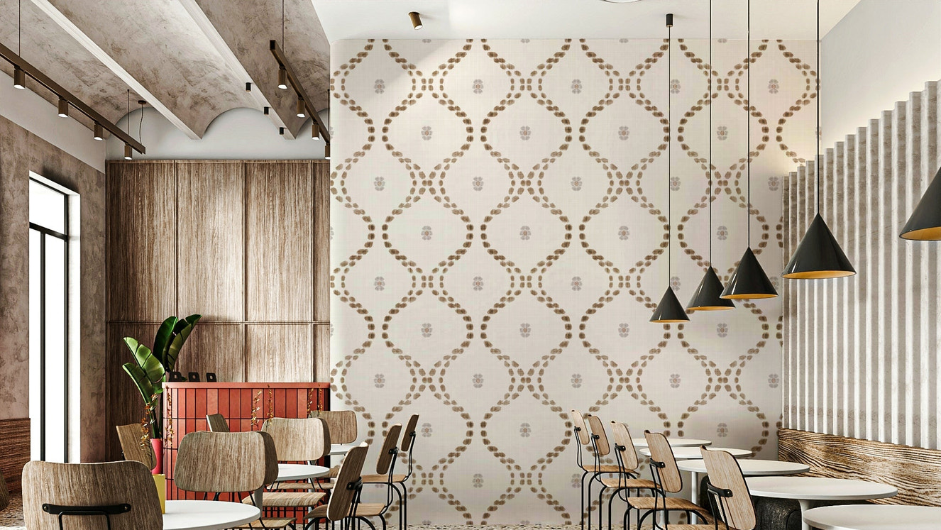Subtle trail pattern wallpaper in neutral tones


