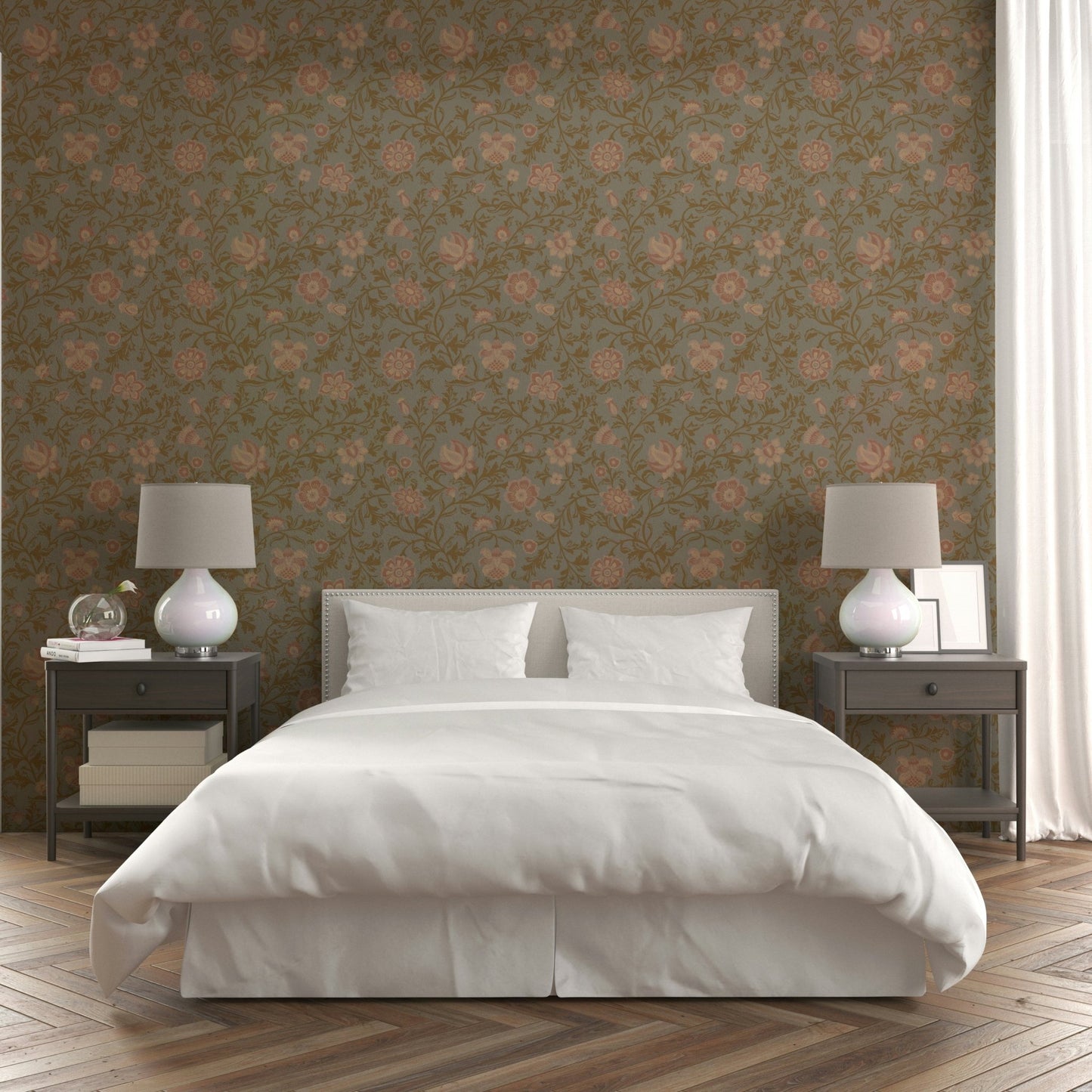 Delicate blossoms mural wallpaper design

