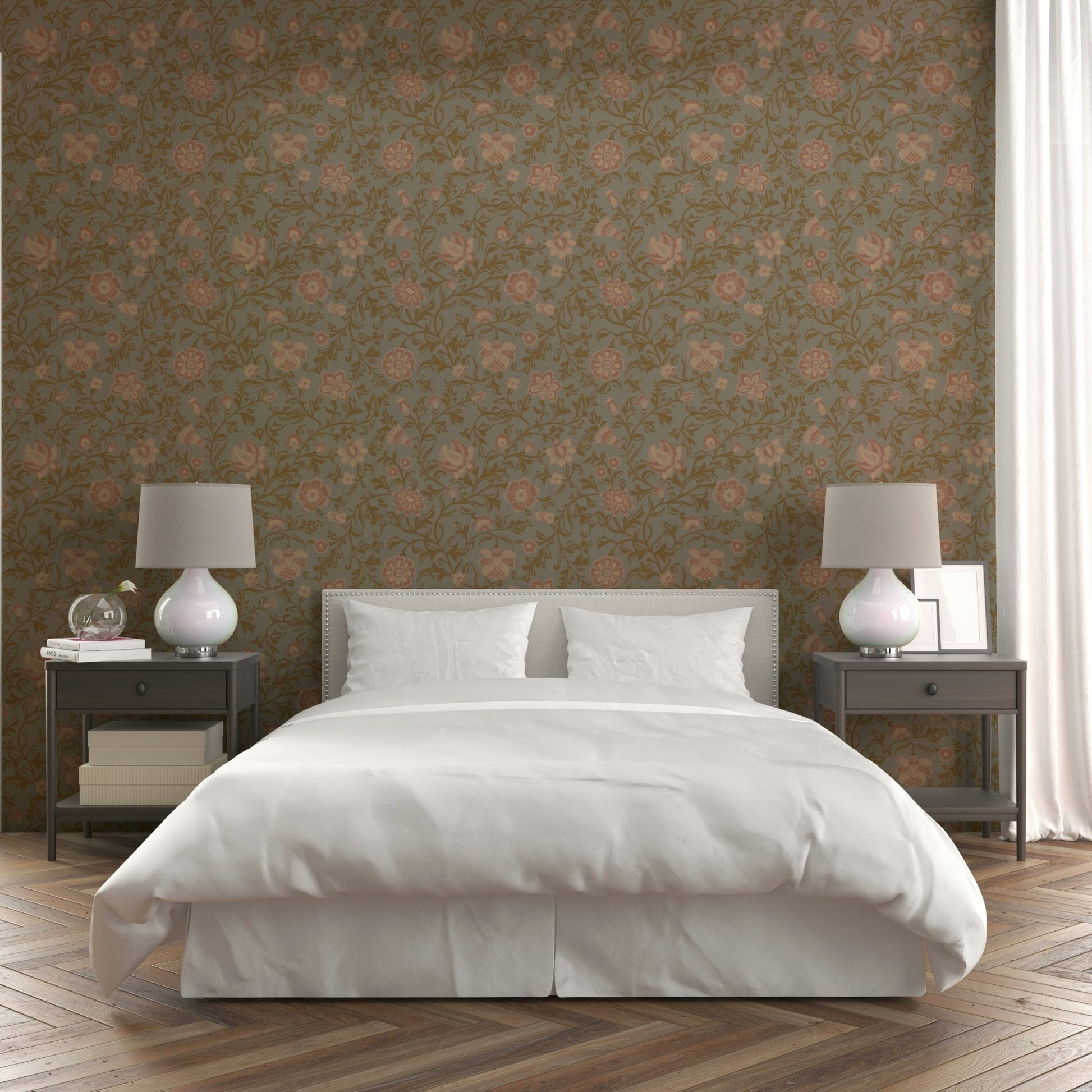 Delicate blossoms mural wallpaper design


