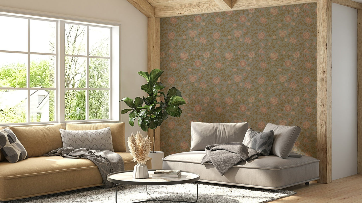 Whispering Blooms floral wall mural

