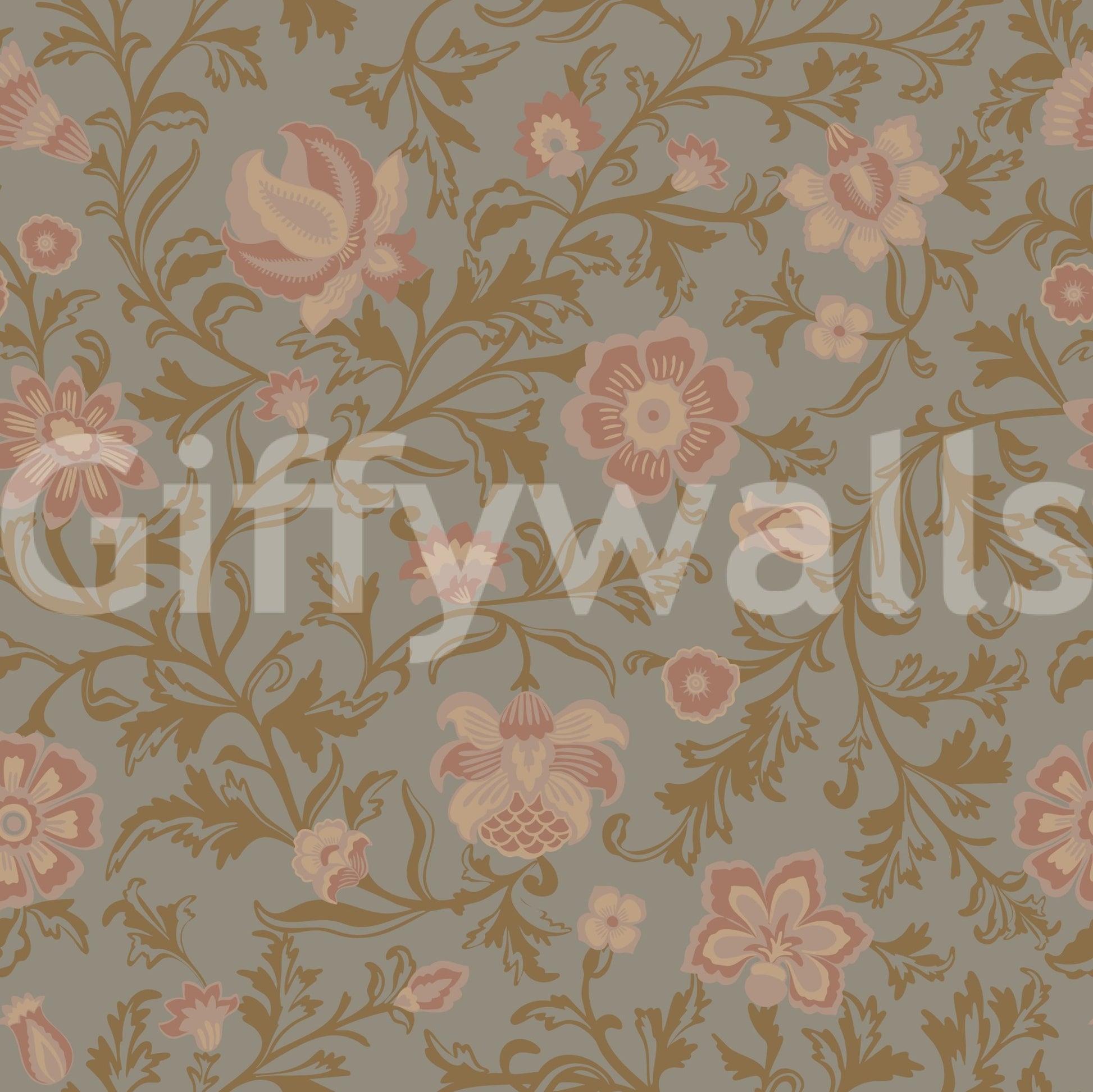 Whispering Blooms wallpaper in living room

