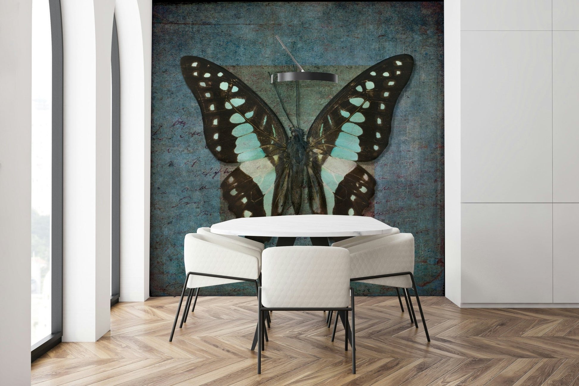 Nature themed wallpaper capturing a magical moment in a summer garden.