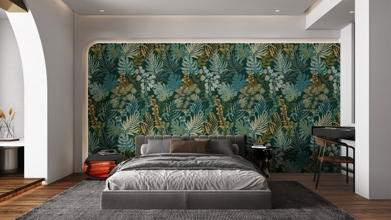 Whispering foliage peel and stick wallpaper