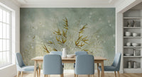 A contemplative gentle grass wallpaper mural for a feature wall.