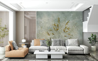 A beautiful subtle grass wallpaper mural with a calming, textured look.