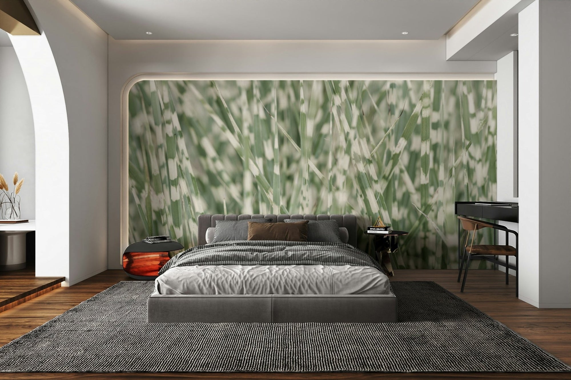 Striped grass pattern wallpaper GD3144
