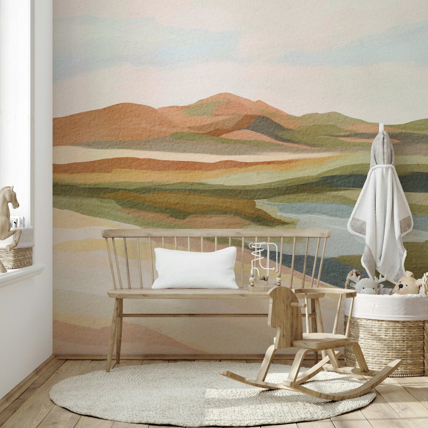 Whispering hills wall mural with soft gradients


