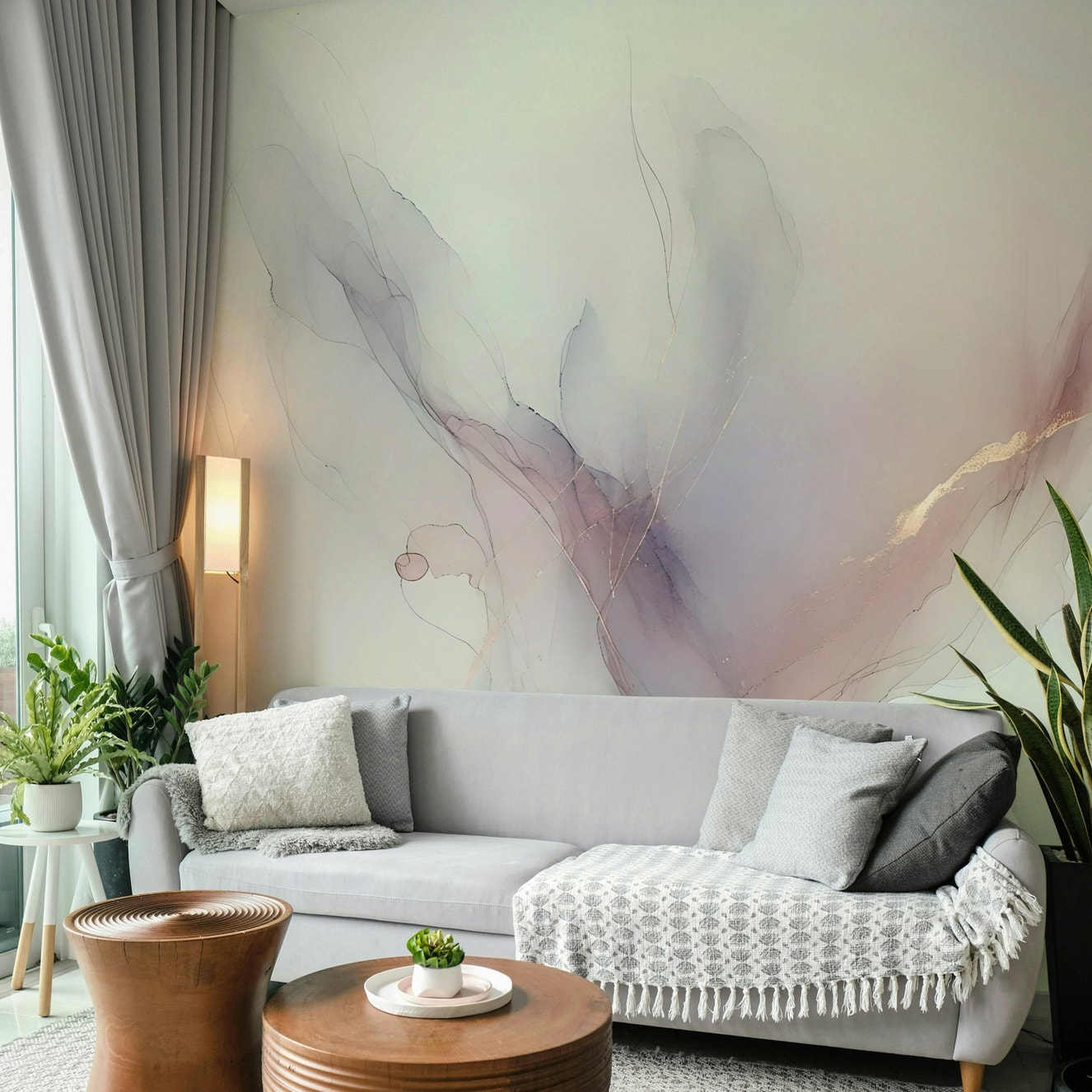 Whispering Hues Wall Mural for Elegant Interiors

