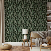 A serene scenic wall mural of a golden wheat field.

