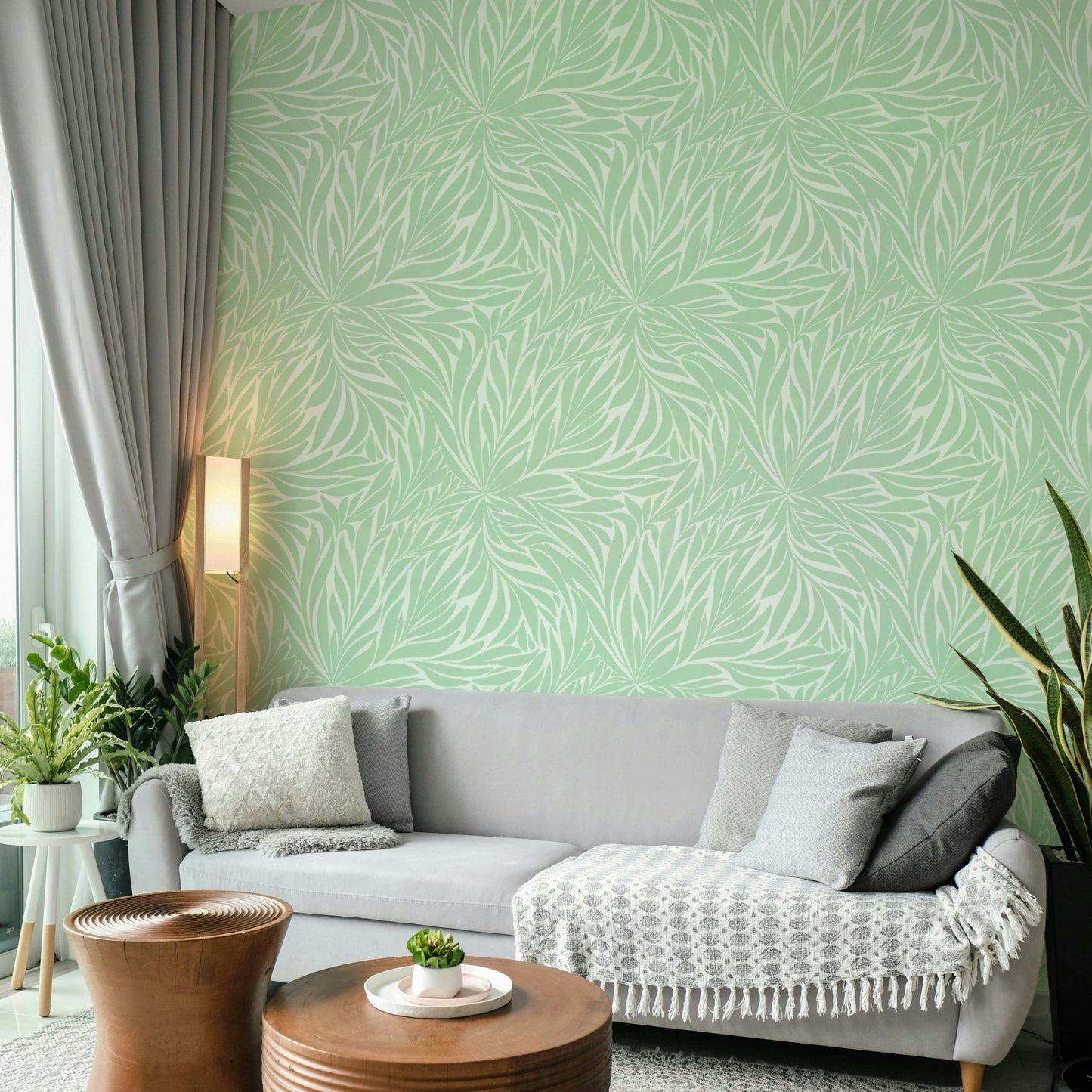 Soft leaf wallpaper for walls


