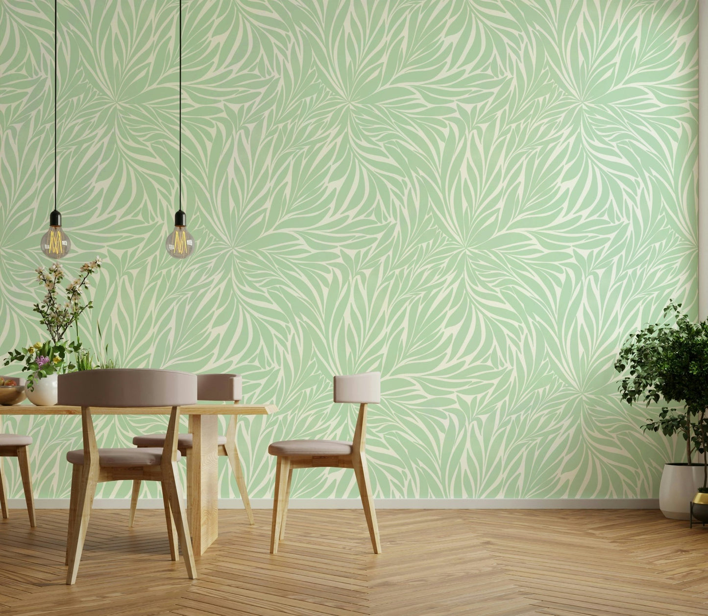 Leaf design wallpaper for bedrooms

