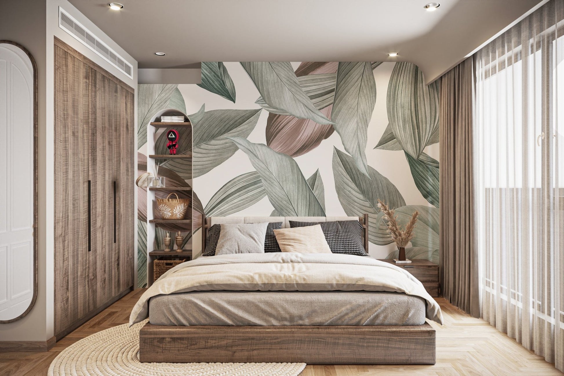 Dreamy whispering leaf wallpaper for calm vibes C194